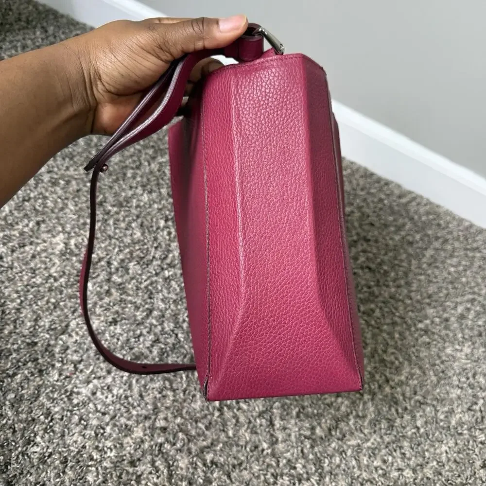 The Common Knowledge Bone Bag Shoulder Crossbody Strap Structured Plum Leather